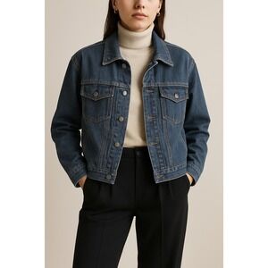 Vintage Denim Workwear Jacket‎ Utility Trucker Quiet Luxury Unisex Oversized 90s